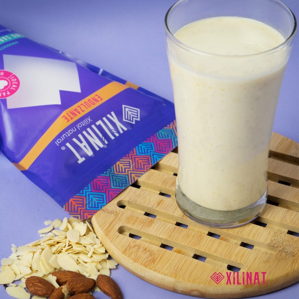 batido de almendra compañado elaborado con el azúcar para diabeticos Xilinat