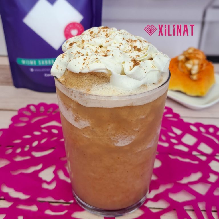 Frappe Pumpkin Spice acompañado del azúcar para diabéticos xilinat